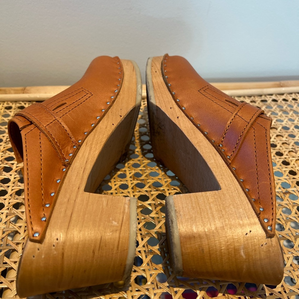 Troentorp Leather Wooden Clogs - 38 / 8 - Picture 7 of 7